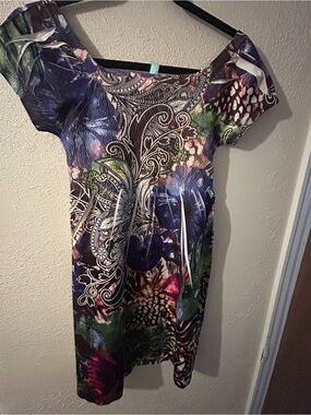 Source Unknown Multicolor Floral Paisley Mini Dress